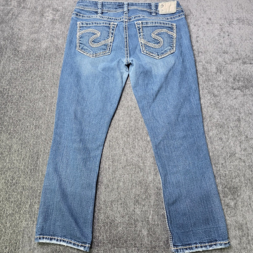 Silver Jeans Womens Suki Capri Size 32 Thick Stitch Western 25.5" Inseam Cowgirl